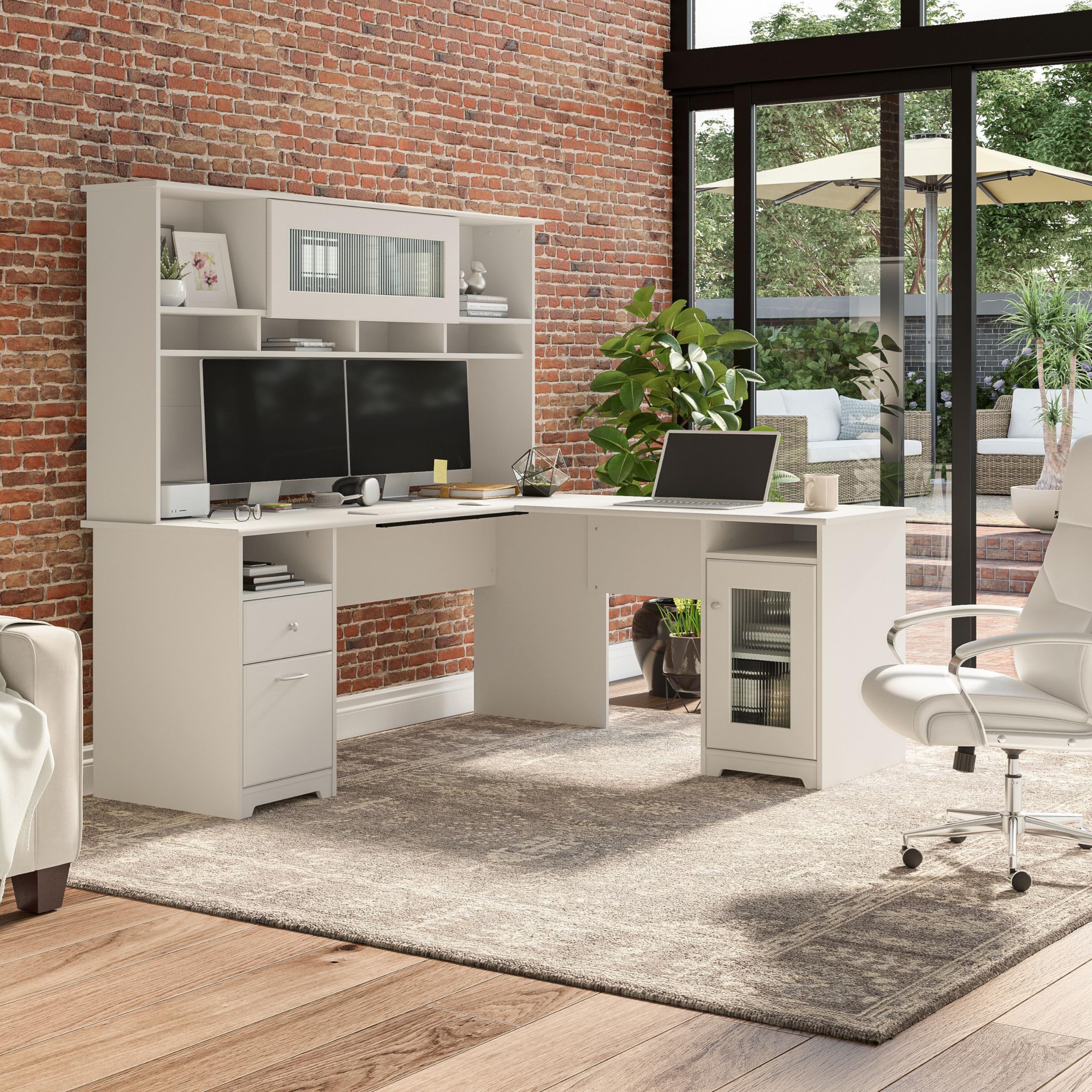 Modern Office Cubicle Desk with Privacy Screens