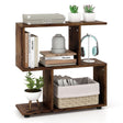 Modern S-shaped 2-tier bookshelf for small spaces and home offices