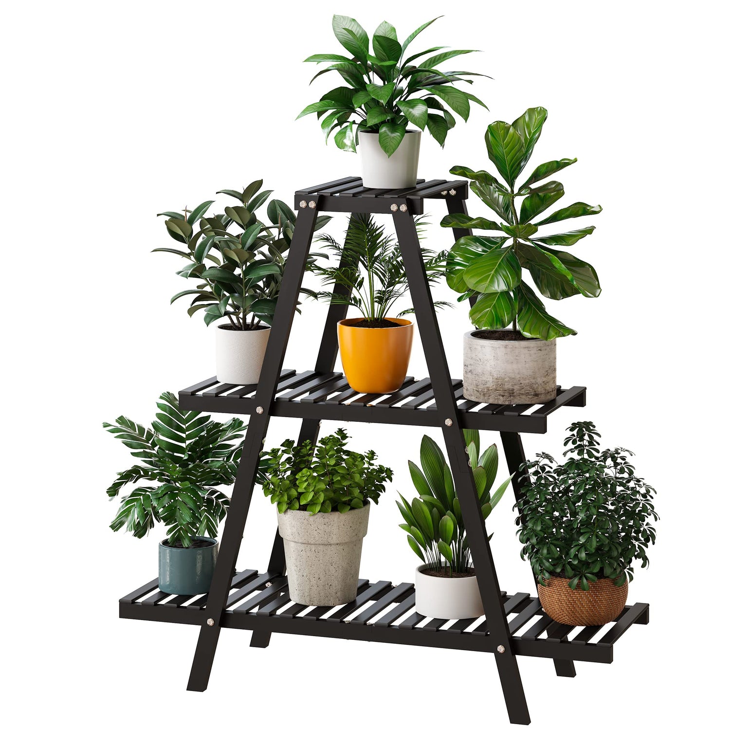 Modern Wooden Plant Holder with Multi-Level Display for Home & Garden