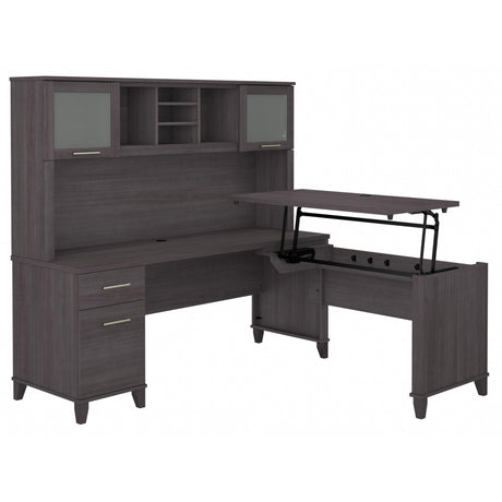 Modern office desk with ergonomic height settings