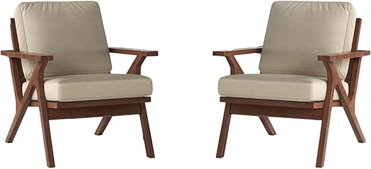 Modura PU Leather Accent Chairs – Set of 2 beige