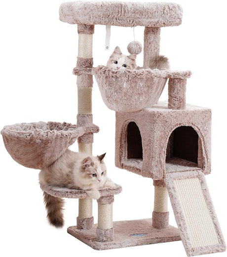 Cat Tree, Cat Tower for Indoor Cats, Cat House with Large Padded Bed, Cozy Condo