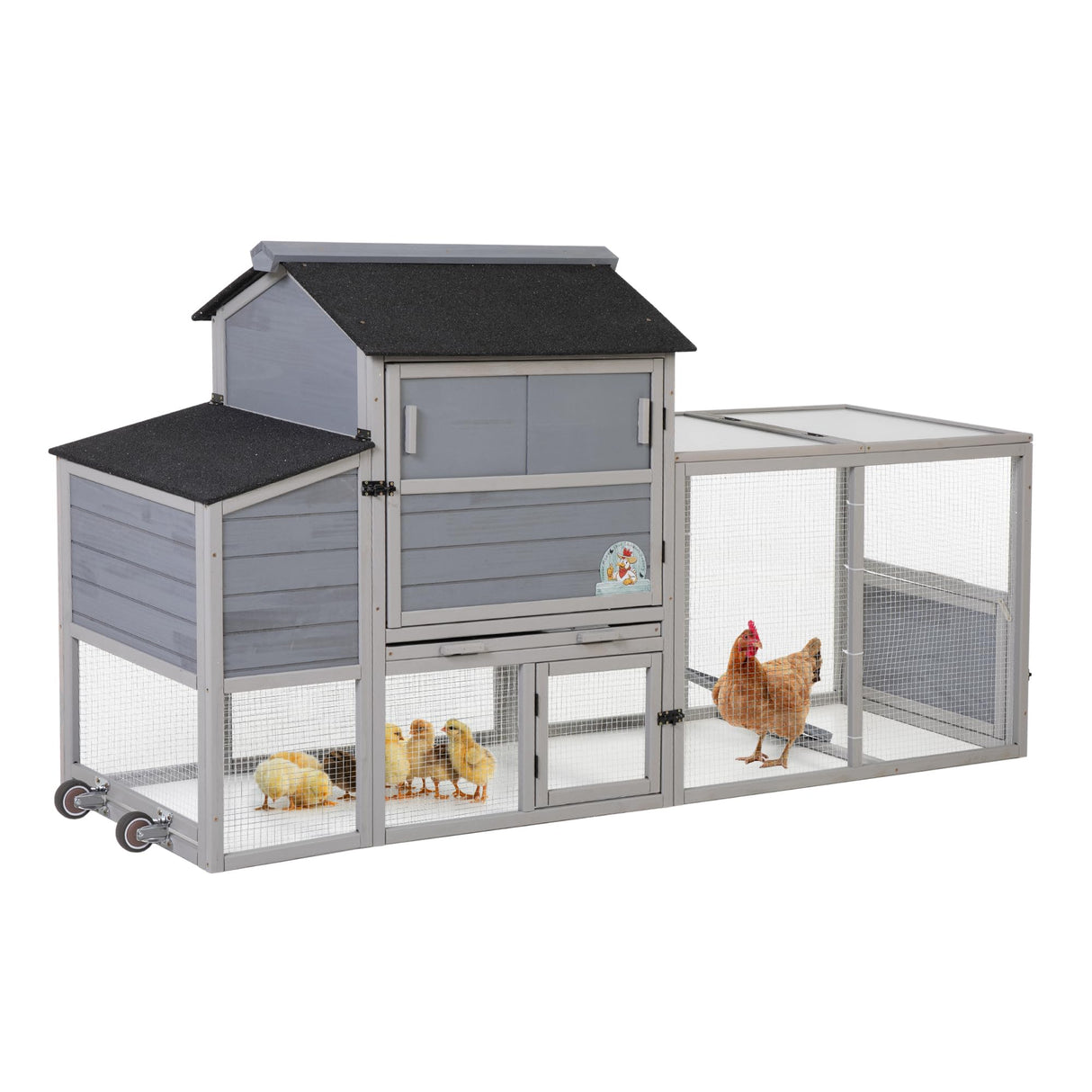 Multi-purpose outdoor hutch for rabbits, chickens, and ducks with weatherproof roof