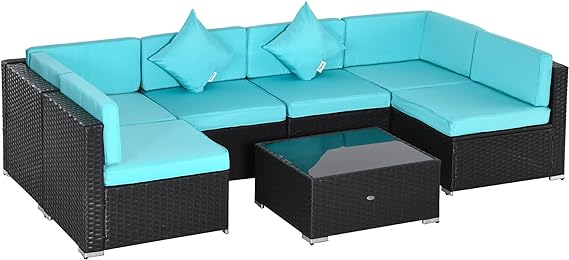 7-Piece Patio Furniture Sets Outdoor Wicker Conversation Sets