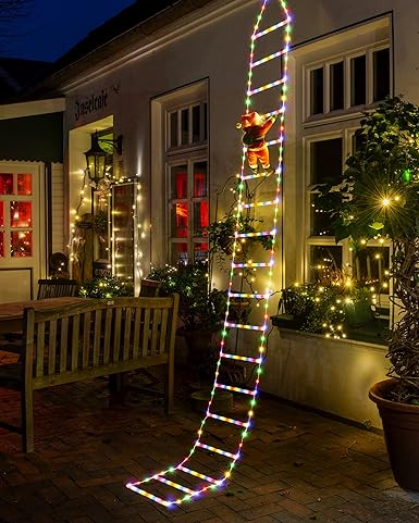 LED Christmas Lights - 10ft Christmas Decorative Ladder