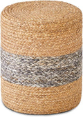 Ottoman Poof, Natural Seagrass Poufs, Hand Weave Round Footstool