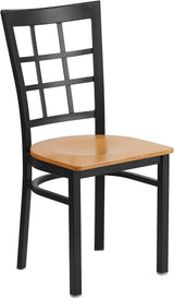 HERCULES Series Black Window Back Metal Restaurant Chair