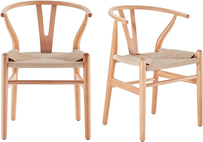 Wishbone Chairs for Dining Room Solid Wood Rattan Chair