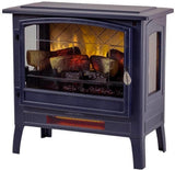 Electric Fireplace Stove Heater in Black Provides Supplemental Zone Heat