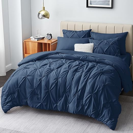 Queen Comforter Set - 7 Pieces Comforters Queen Size Light Blue