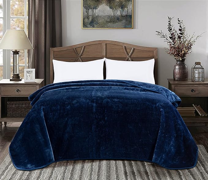 Heavy Single Ply 9 Lbs Korean Style Faux Mink Blanket, 750GSM Thick Silky Soft Plush