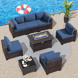 Outdoor Patio Furniture Set with Propane Fire Pit Table