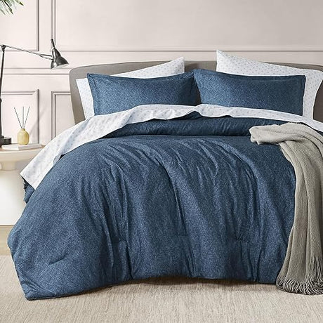 7 Pieces Grey Bed in a Bag Comforter Set with Sheets