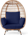 Wicker Egg Chair, Oversized Indoor Outdoor Lounger for Patio