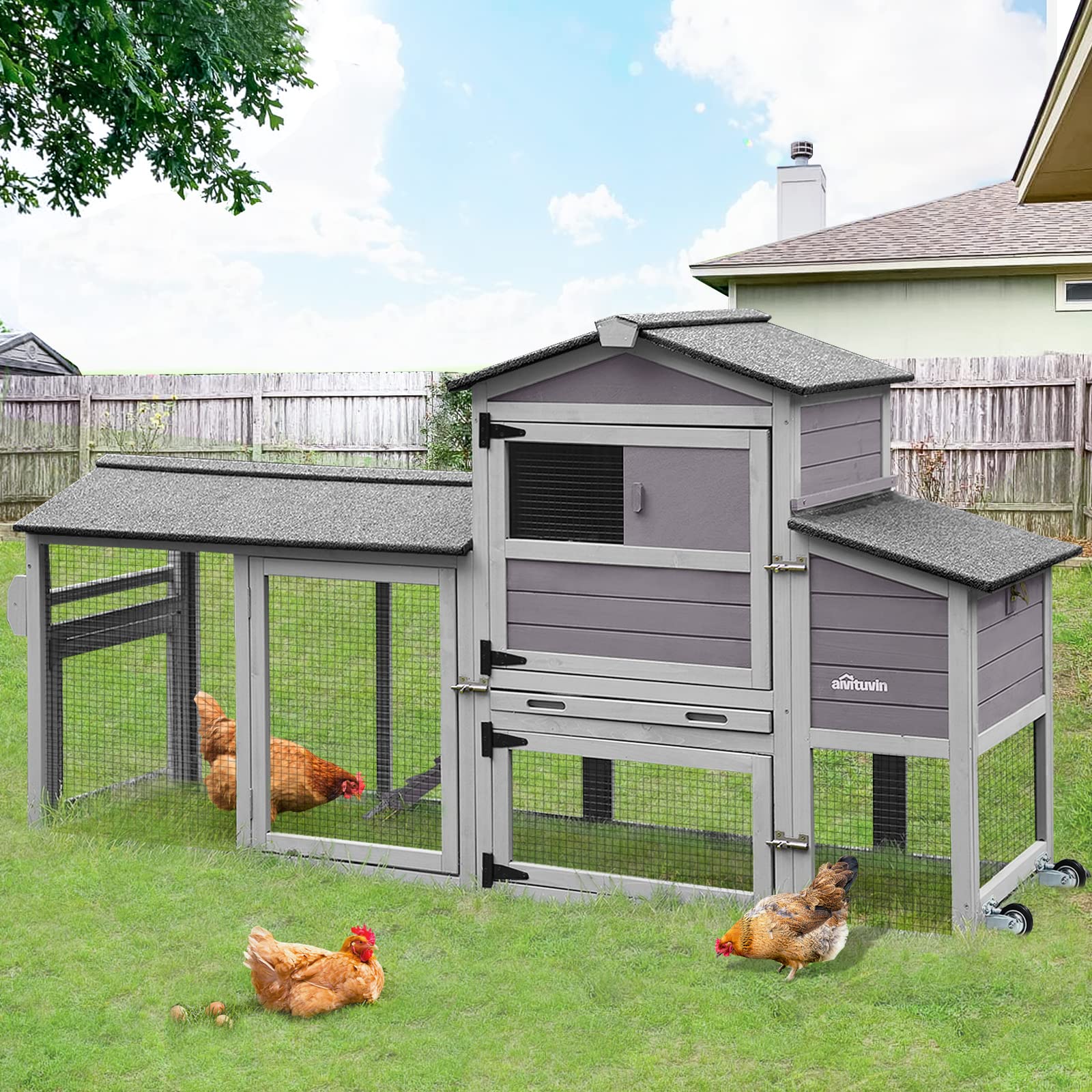 NestGuard XL mobile chicken coop with PVC nest cover