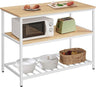 Kitchen Island with 3 Shelves, 47.2 Inches Kitchen Shelf with Large Worktop