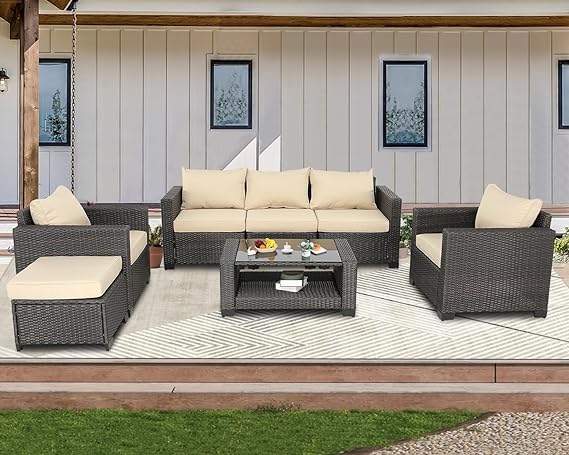 Patio Furniture Sets Outdoor Rattan Wicker Conversation Sofa