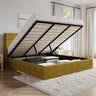 Lift Up Storage Bed/Modern Wingback Headboard/Upholstered Platform Bed Frame