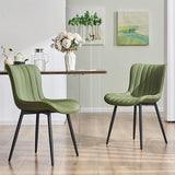 Black Dining Chairs Set of 2 Upholstered Mid Century Modern Kitchen Chair