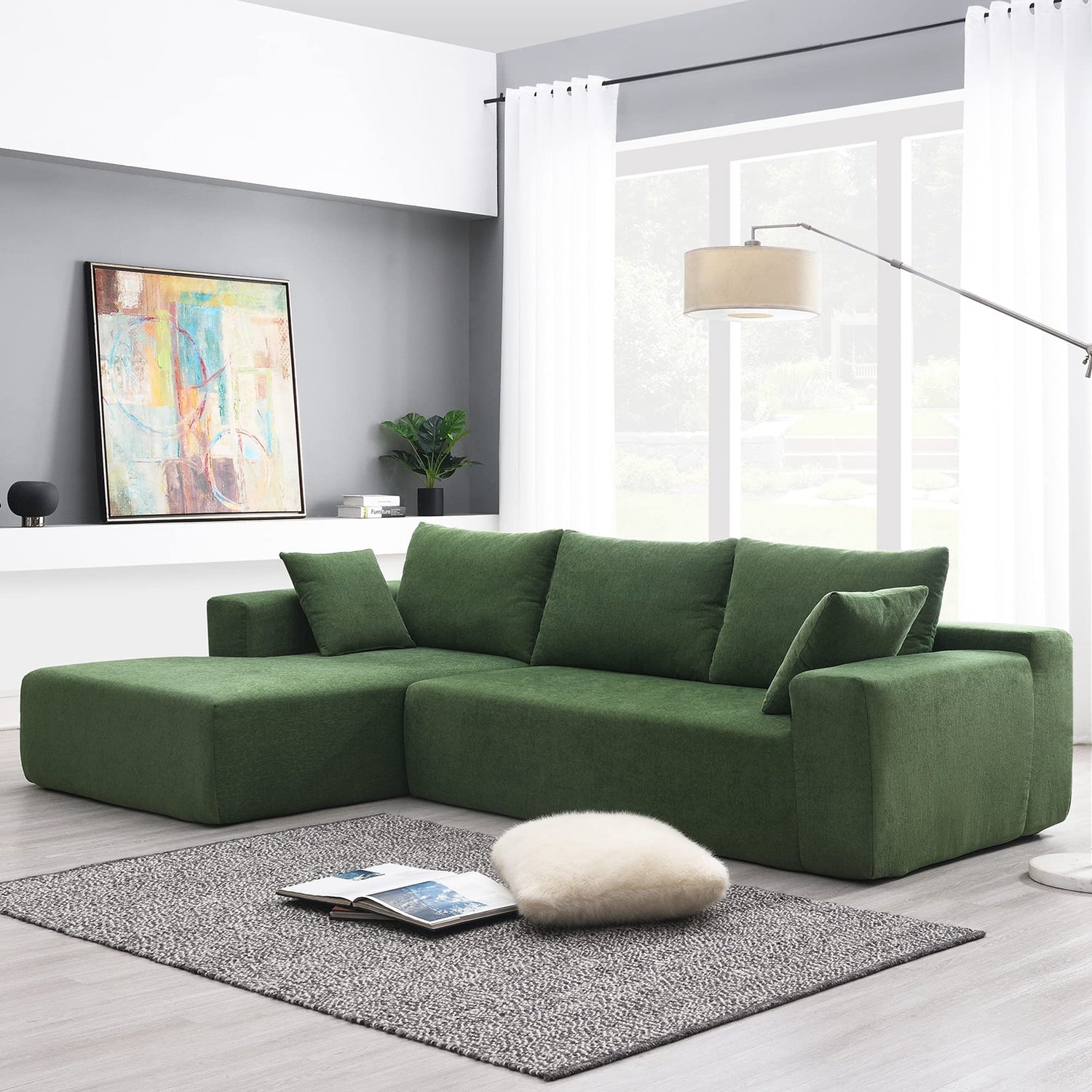 Olodumare Modular Sofa in Green and Off White