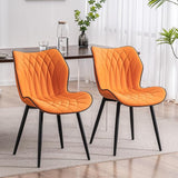 Dining Chairs Set of 2 Upholstered Faux Leather Kitchen Dining Room Chairs