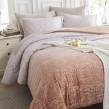 Queen Comforter Set, Bed in a Bag 7-Pcs, Boho Floral Print Bedding