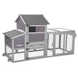 Outdoor coop with UV-resistant run roof and five access doors