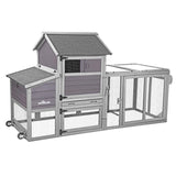 Outdoor coop with UV-resistant run roof and five access doors