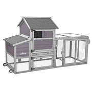 Outdoor coop with UV-resistant run roof and five access doors