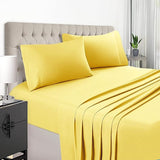 Beige Queen Size Bed Sheets Set Deep Pocket to 21 inches Mattress