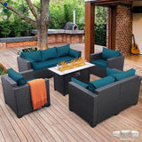 5 Pcs Outdoor Furniture Sets Patio Furniture Set with 45" Fire Pit Patio Couch Outdoor