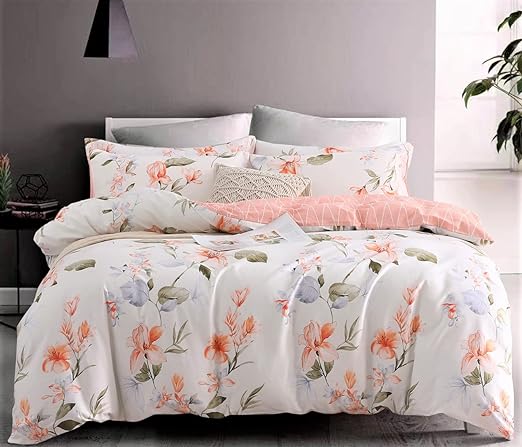 Comforter King Size, 600 Thread Count Cotton White Printed