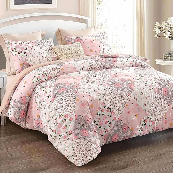 3-Piece Queen Comforter Set, Soft Reversible Full Size Bedding Comforter Sets