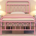 Twin Bed Frame Metal Platform Bed with Petal Accented Headboard/Footboard/14.4 Inch