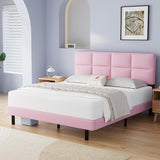 Queen Size Bed Frame with Upholstered Headboard