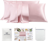 White Silk Pillowcase 2 Pack for Hair and Skin, Both Sides 23 Momme Mulberry Silk