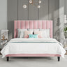 Queen Bed Frame/Velvet Upholstered Platform Bed Frame with Headboard/Strong Wood