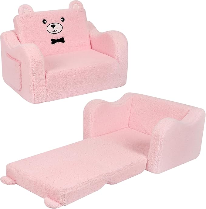 Pink Soft Sherpa Fabric with Adorable Teddy Bear Ears