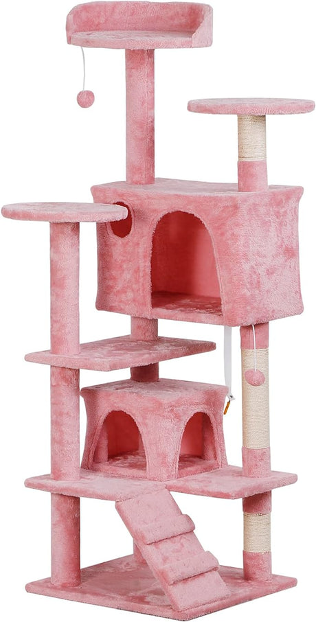 54in Cat Tree Tower for Indoor Cats Multi-Level Cat Condo Cat Bed Furniture