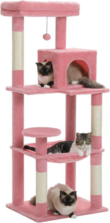 Cat Tree for Large Cats Adult with Metal Plush Big Hammock, 56.3" Cat TowerZ