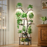 PlantEdge 7 metal corner plant stand with LED grow lights