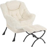 Modern Chair with Folding Footrest Lounge Accent Chai