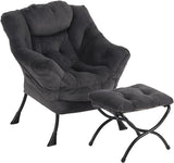 Modern Chair with Folding Footrest Lounge Accent Chai