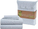 100% Organic Cotton Pure White Full Sheets Set 4-Piece Long Staple Percale Weave