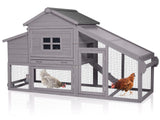 Portable hen house with leakproof tray, 4 access doors
