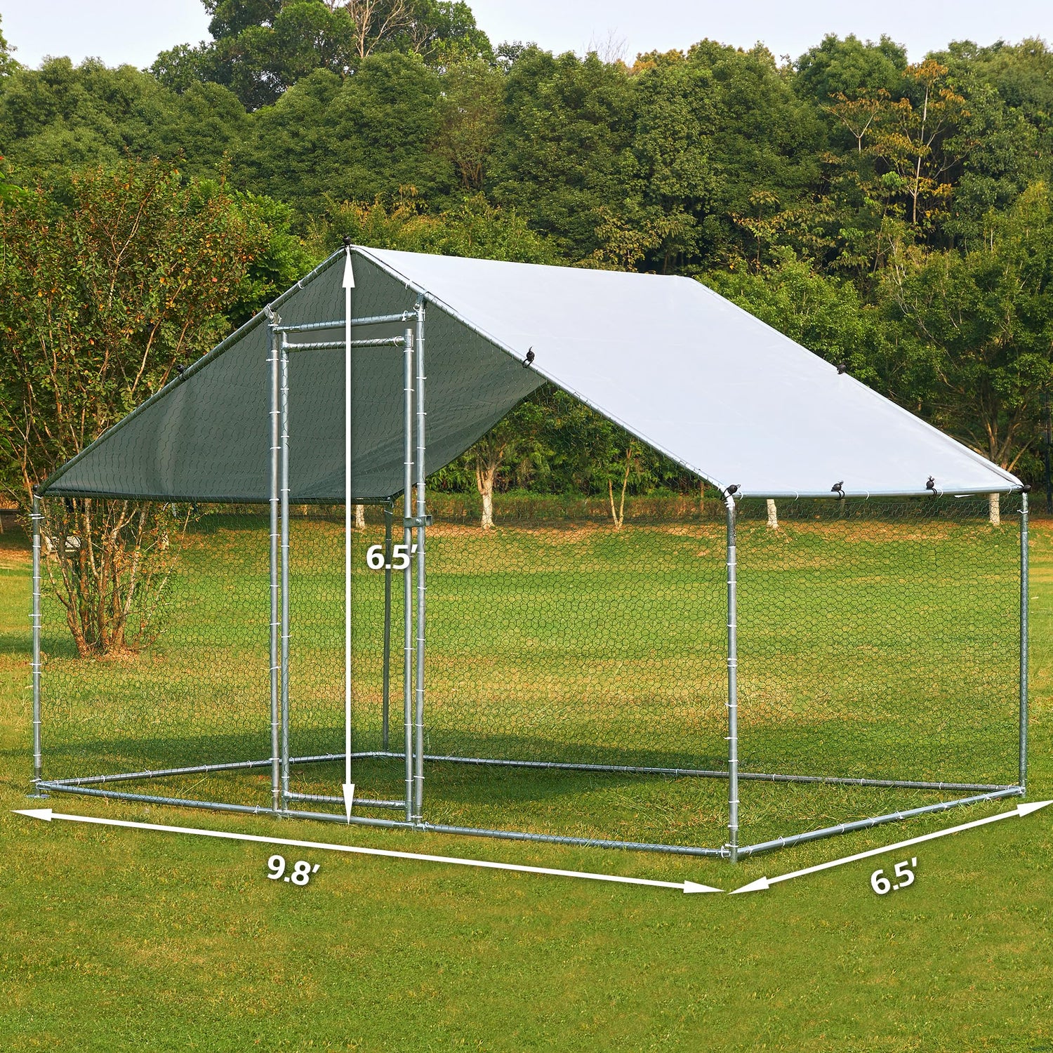 Predator-safe PVC mesh poultry pen for chickens, ducks, and rabbits