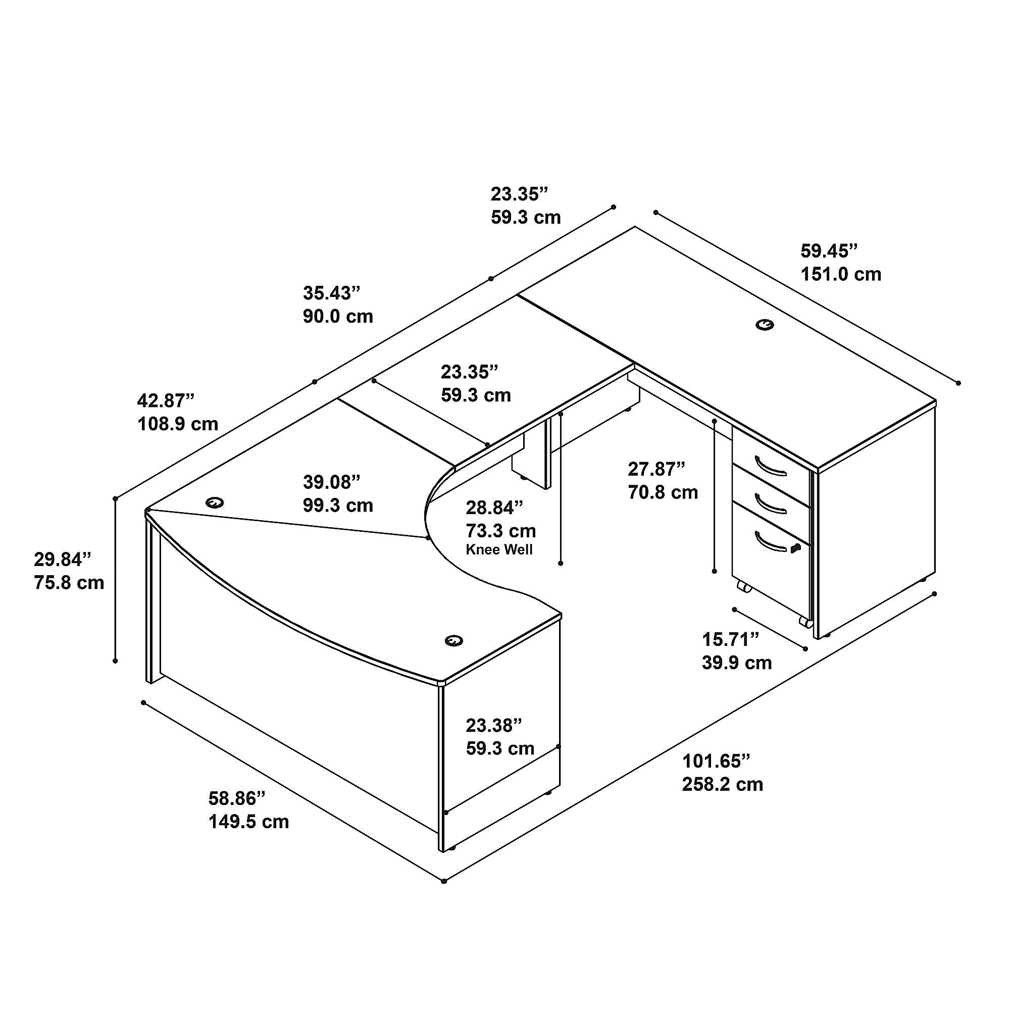 Premium U-Shaped Workstation Dimensions