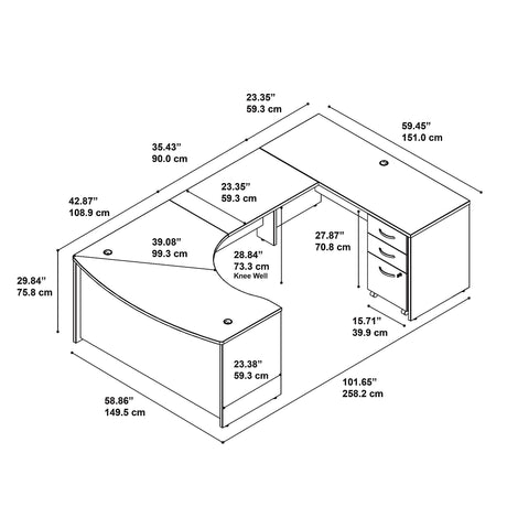 Premium U-Shaped Workstation Dimensions