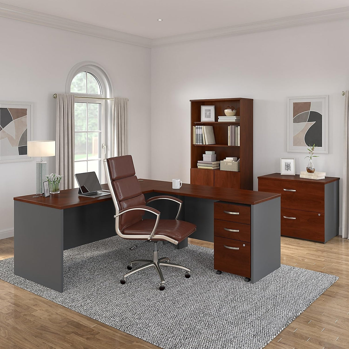 Professional Office Space with Executive L-Shaped Desk