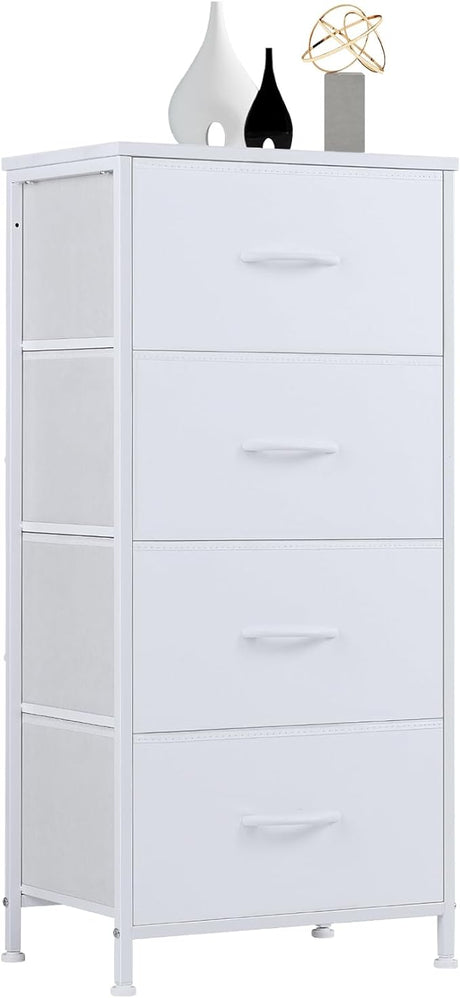 Dresser for Bedroom, Storage Drawers Skinny Fabric Storage Tower with 4 Drawers